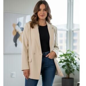 H&M oversized fit  beige retro blazer jacket